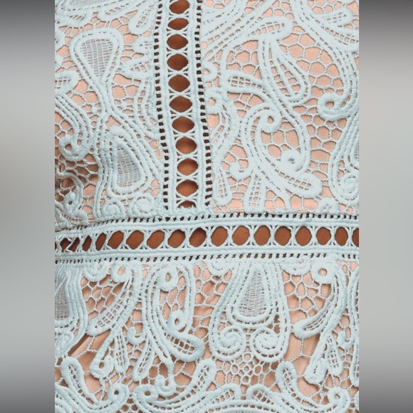 Lulus Dream Life Light Blue Lace Bodycon Dress Size Medium - Picture 5 of 11